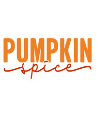 Pumpkin Spice Fall autumn typography clip art design on plain white transparent isolated background for card, shirt, hoodie, sweatshirt, apparel, tag, mug, icon, poster or badge