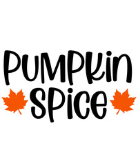 Pumpkin Spice Fall autumn typography clip art design on plain white transparent isolated background for card, shirt, hoodie, sweatshirt, apparel, tag, mug, icon, poster or badge