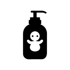 Simple baby bath shampoo silhouette vector clean baby care hygiene container design