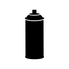 Minimal cylindrical spray can silhouette vector clean paint graffiti art tool illustration