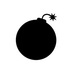 Minimal round bomb silhouette vector clean explosive cartoon danger icon illustration art