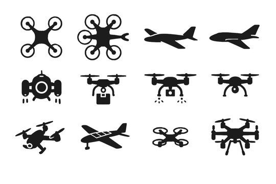Icons nano aerial vector delivery quadcopter hybrid agricultural drone racing icon hexacopter