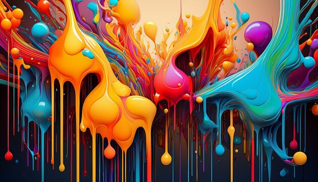colorful abstract lines and drips symbolize creativity and chaos