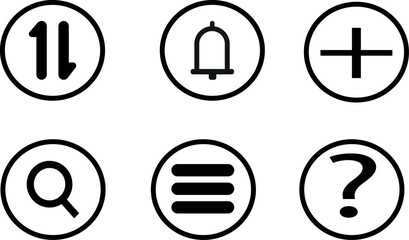 Set of six simple icons