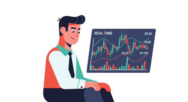 Analyst Watching Real Time Market Data to Inform Strategy Decisions Using Technology for Success