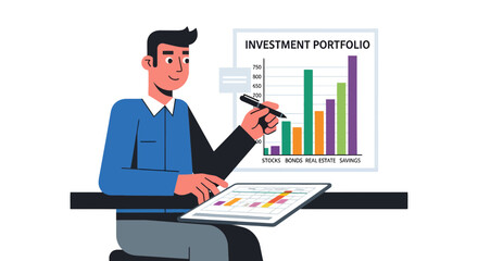 Fototapeta premium Analyzing Investment Strategies and Financial Data Displayed on Charts to Improve Decisions