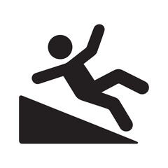 Slip or Fall Hazard Warning Sign Vector Icon