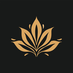 Elegant Lotus Flower Minimal Gold Luxury Logo