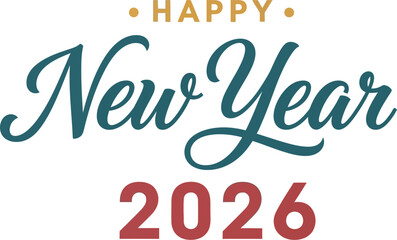 Obraz premium Happy new year 2026 vector illustration scalable graphic for festive greetings