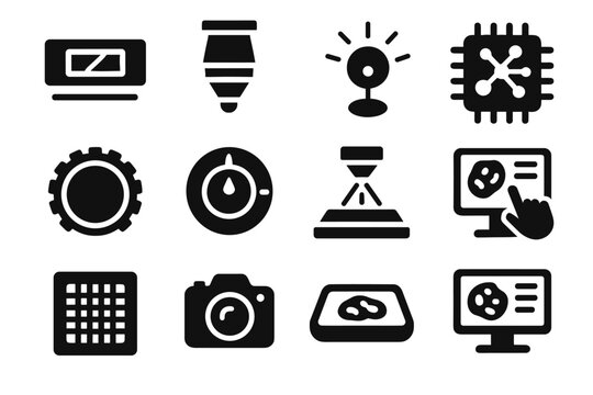 Digital vector knob magnification microscopy interface focus scanner virtual icon ai icons