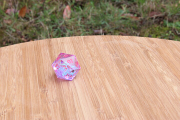 Purple D20 on Bamboo 04