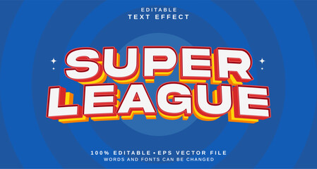Editable text style effect - Super League text style theme.