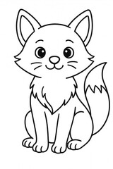 Obraz premium Coloring for children and adults, coloring of the animal world, cat.