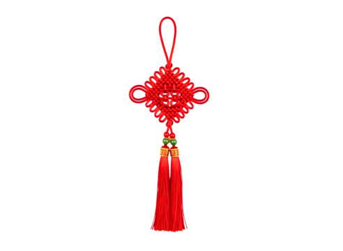 Traditional chinese lucky knot ornament isolated on transparent background - Powered by Adobe