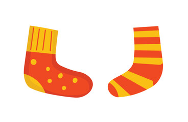 Bright orange and yellow mismatched socks