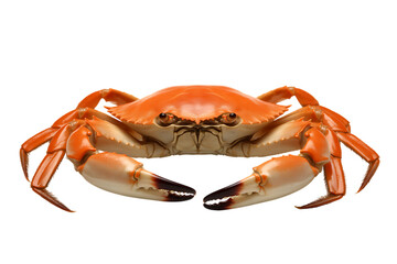 Cooked crab with orange shell and large claws