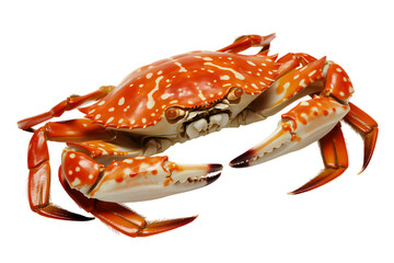 Cooked crab with orange shell and white spots