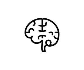 Illustration of a human brain in simple line art