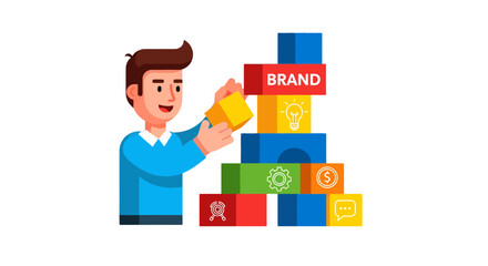 Obraz premium Building Strong And Lasting Brand Foundation With Creative Strategy And Innovative Ideas