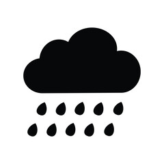 Modern cloud rain icon simple black design weather forecast symbol meteorologic forecast symbol