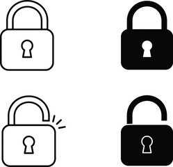 Lock and Security Padlock Icons Set