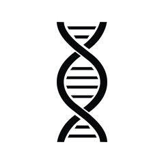 Simple dna double helix icon for science medicine genetics biotechnology and healthcare symbol design and Silhouette Vector