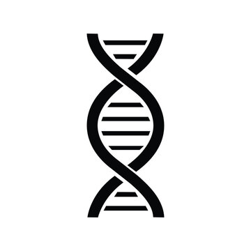 Simple dna double helix icon for science medicine genetics biotechnology and healthcare symbol design and Silhouette Vector