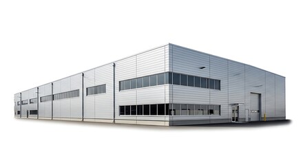 Fototapeta premium Modern industrial warehouse building exterior architecture design and construction