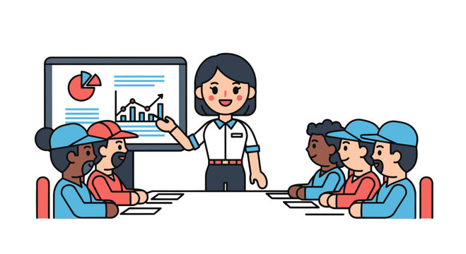 Business Presentation Depicting Data Analysis, Teamwork, and Informative Visualizations