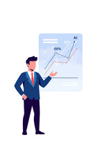 Fototapeta premium Business Professional Explaining Growth Trends and Presenting Data Analysis Information Accurately