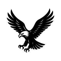 Flying Eagle Vector | Bold Eagle Silhouette | Freedom and Strength Symbol | American Bird Illustration | Wildlife Logo | Majestic Winged Art