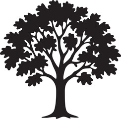 Obraz premium Black tree silhouette vector illustration — simple nature and environment design