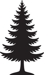 Obraz premium Tree silhouette icon set — isolated black vector trees for environment and nature design