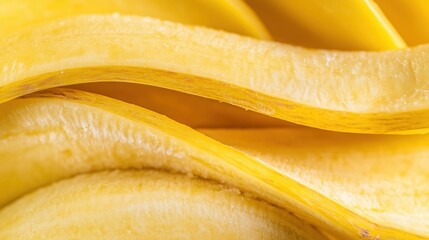 Banana Peel Close-up: The peeled surface of the banana, reveals a unique texture and vibrant yellow color, showcasing the fruit's natural beauty and delicate form.