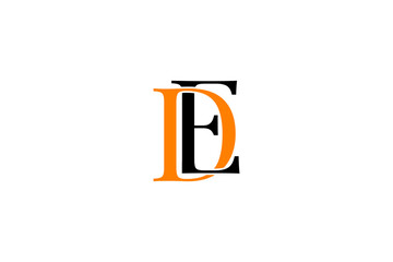 Minimalist DE Logo Design – Elegant Serif Monogram, Creative Branding with Overlapping Letter Elements