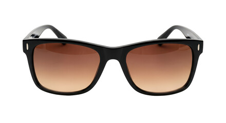 Black Sunglasses With Brown Gradient Lenses On Black Background