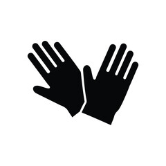 Pair of black silhouette gloves icon simple modern design for safety protection and hygiene applications