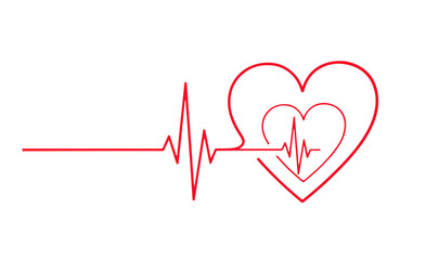 heart and heartbeat symbol vector