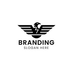 Thunder Eagle bird logo template.