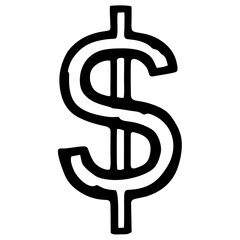 Dollor Sign Symbol Outline Vector silhouette icon .eps