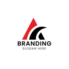 Typography Letter A swoosh logo