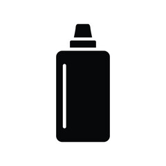 Minimalist black icon of a squeeze bottle with cap and label area clean simple design
