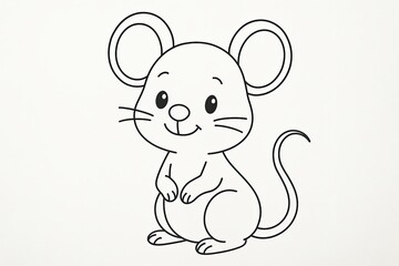 Coloring for children and adults, coloring of the animal world, mouse.