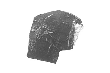 Ripped torn sticky aluminum foil tape isolated on transparent background