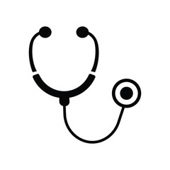 Simple stethoscope icon for healthcare medical professional doctor diagnosis tool symbol graphic
