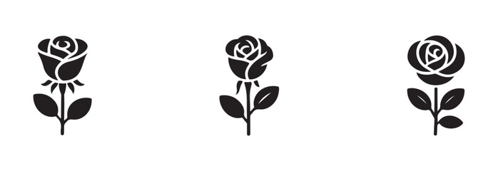 Roses design icon, simple rose blossom icon, rose glyph icon,  vector illustration EPS.
