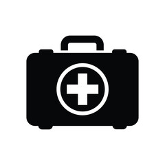 First aid kit icon simple graphic symbol medical emergency healthcare assistance equipment symbol