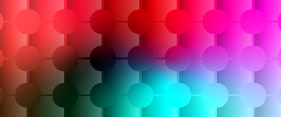 Vibrant abstract gradient of circles with warm and cool color blend