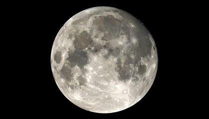 Obraz premium Detailed Lunar Surface Texture Full Moon Against Black Sky in Astronomical Beauty Celestial Orb Bright Illuminated Planetary Object Lunar Landscape
