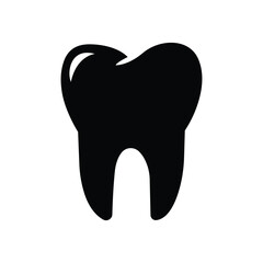 Simple black tooth icon modern dental symbol clean and bold design for dentistry and oral care concepts